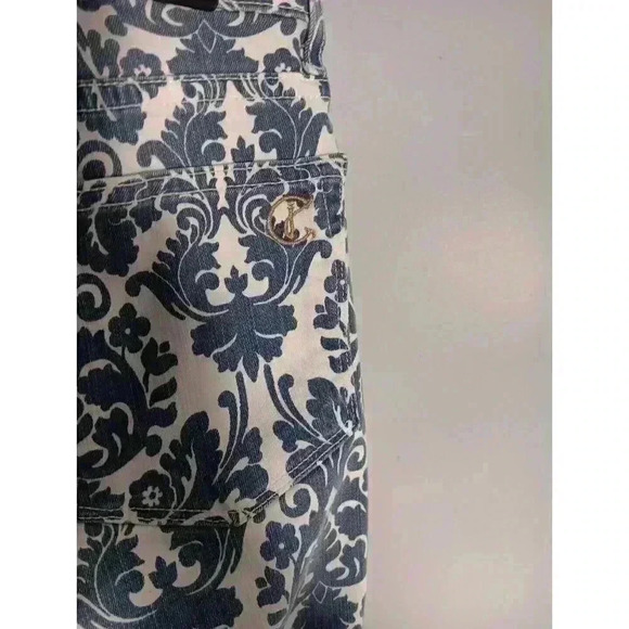 CJ by Cookie Johnson Jeans Womens 30‎ Blue White Damask Lyocell Stretch Leggings - Picture 4 of 7